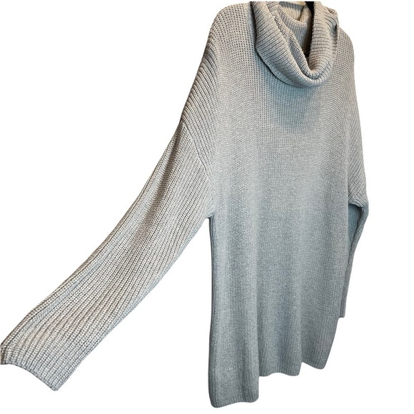 Halogen Oversized Turtleneck Tunic Sweater in Light Grey Plus Size 1X NWT - Picture 3 of 7